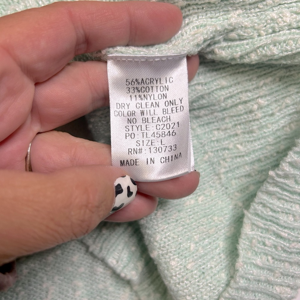 Umgee Mint and Mauve Striped Sweater - Picture 5 of 5